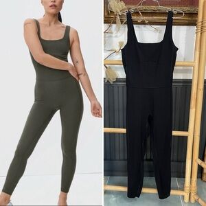 Everlane The Perform Square-Neck Unitard Black Bodysuit Jumpsuit - M 🧡🎀